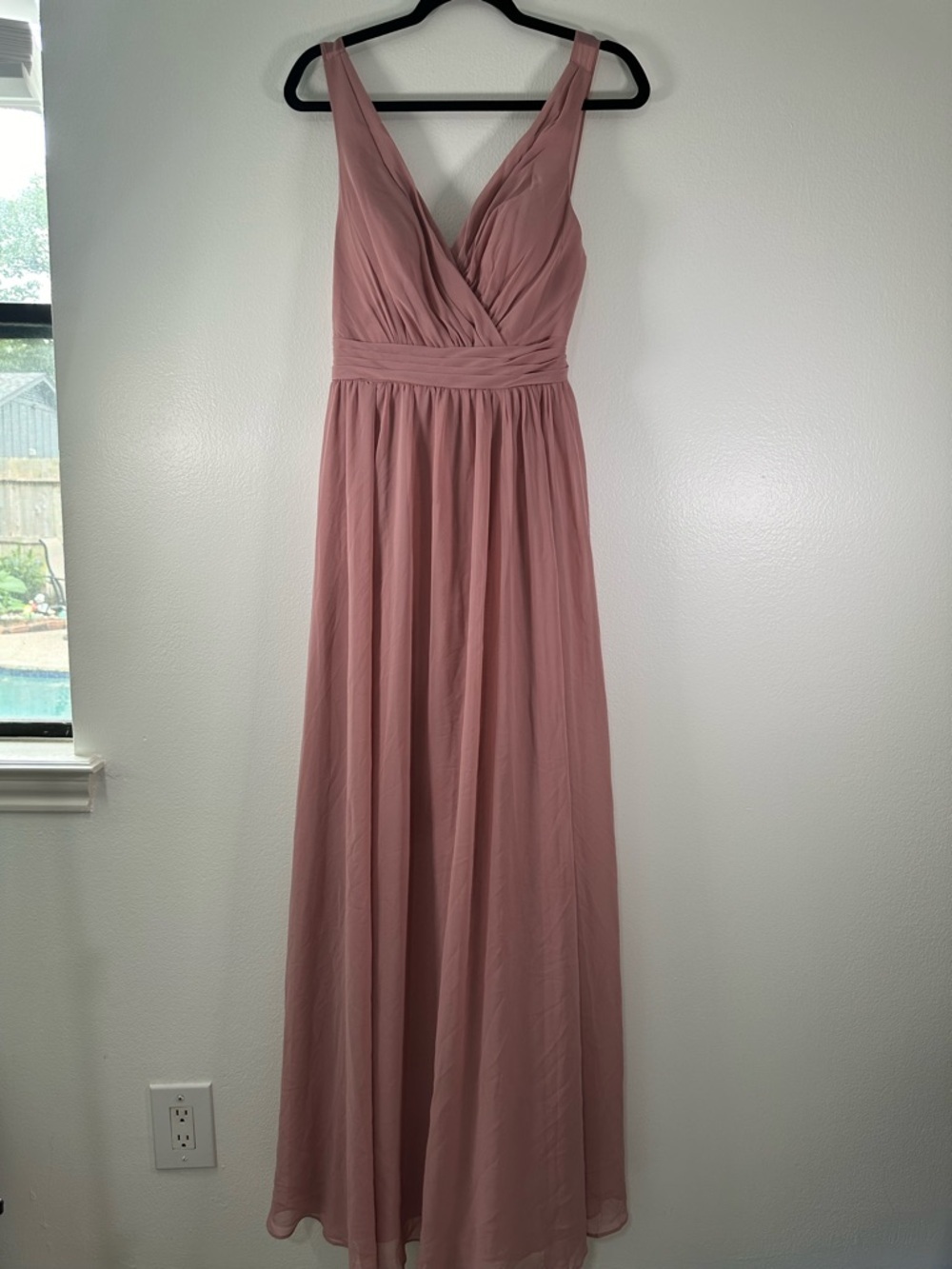 Azazie Kora Dress A6 Dusty Rose Chiffon Bridesmaid A-Line Formal Wedding - Picture 7 of 15